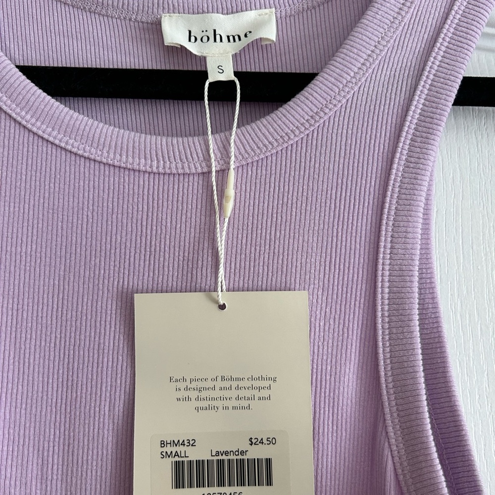 Bohme Lavender Ribbed Tank Top - Picture 2 of 3